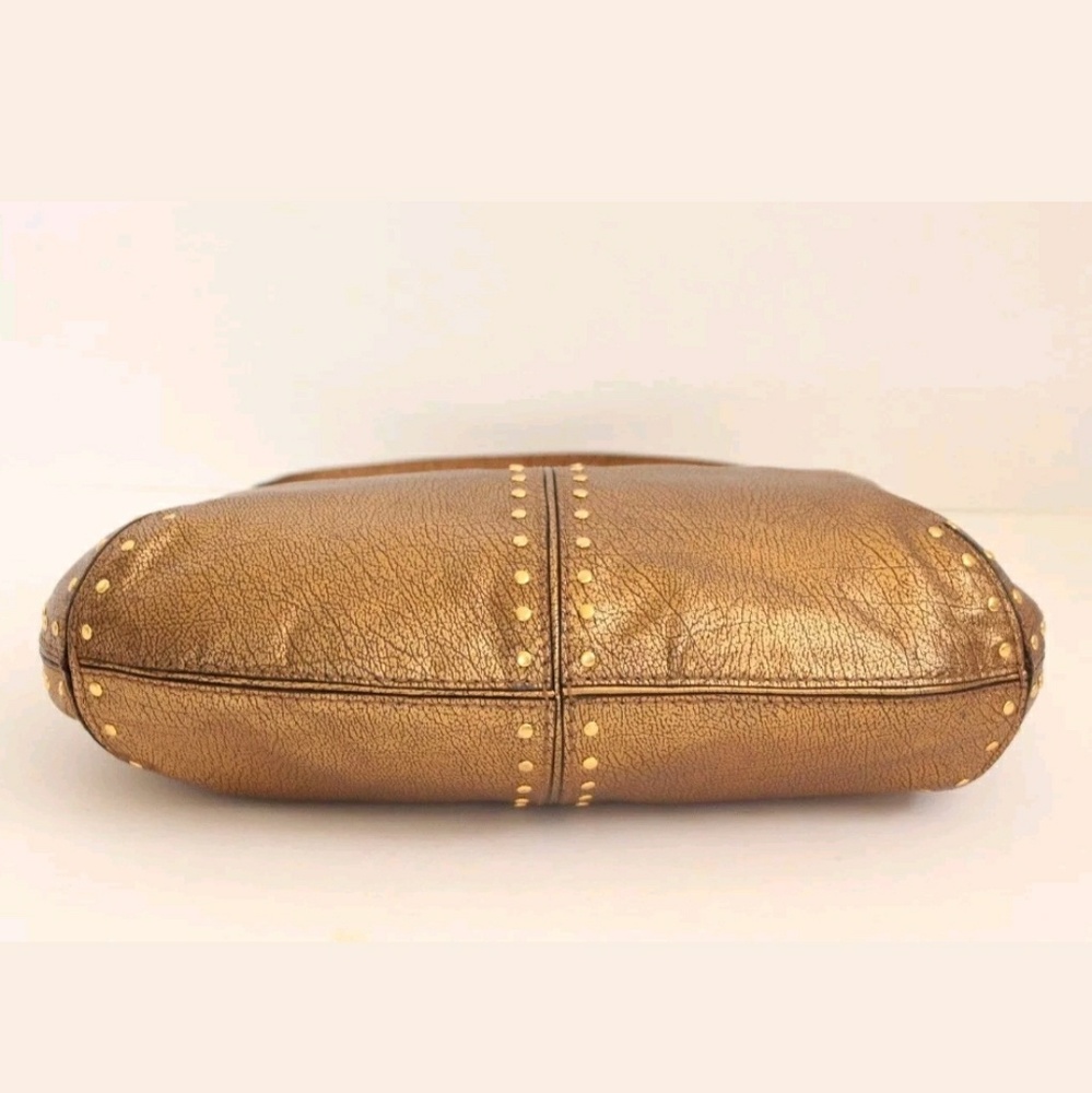 MICHAEL KORS Studded Gold Hobo Handbag Leather - Picture 5 of 8